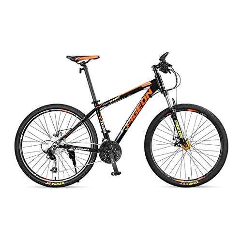 Mountain Bike : 8haowenju Mountain Bike, 27-speed Shock-absorbing Bicycle, 27.5-inch Aluminum Student Bicycle, Commuter Bicycle For Men And Women (Color : Black orange, Edition : 27 speed)