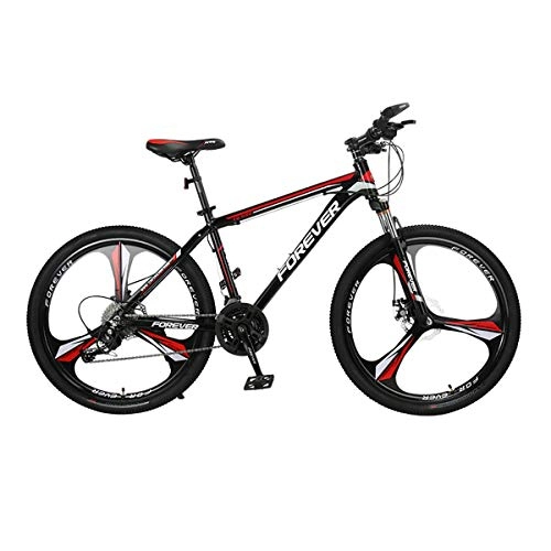 Mountain Bike : 8haowenju Mountain Bike Bicycle, Variable Speed Bicycle, Adult Male And Female Bicycle, Youth Student Shock Off-road Racing (24 Speed / 27 Speed) (Color : Red, Size : 27 speed-26 inches)