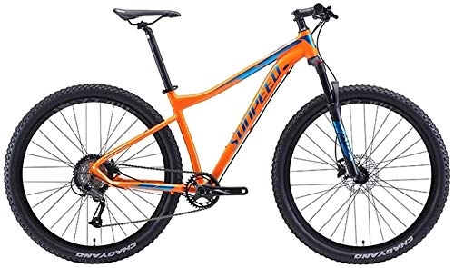 Mountain Bike : 9-Speed Mountain Bikes, Adult Big Wheels Hardtail Mountain Bike, Aluminum Frame Front Suspension Bicycle, Mountain Trail Bike (Color : Orange, Size : 17 Inch Frame)