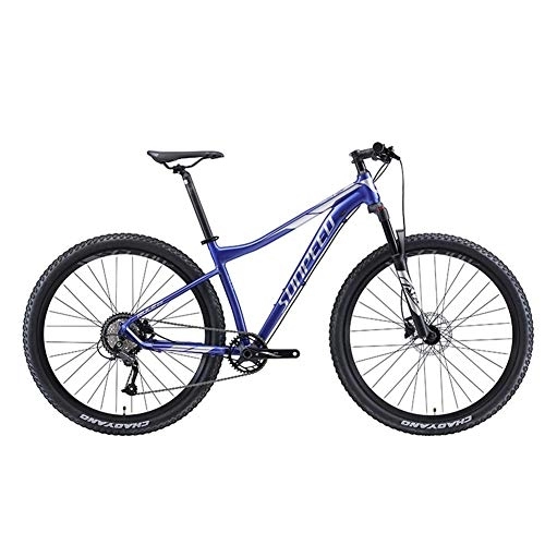 Mountain Bike : 9 Speed Mountain Bikes, Aluminum Frame Men's Bicycle with Front Suspension, Unisex Hardtail Mountain Bike, All Terrain Mountain Bike, Blue, 27.5Inch FDWFN (Color : Blue)