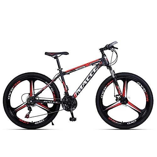 Mountain Bike : Adult Bicycle Mountain, Explorer Shock Absorbing Double Disc Brakes, Shifting Students-Black Red Three Knife Wheel_24 Inch 27 Speed，Seat For Mountain Bikes