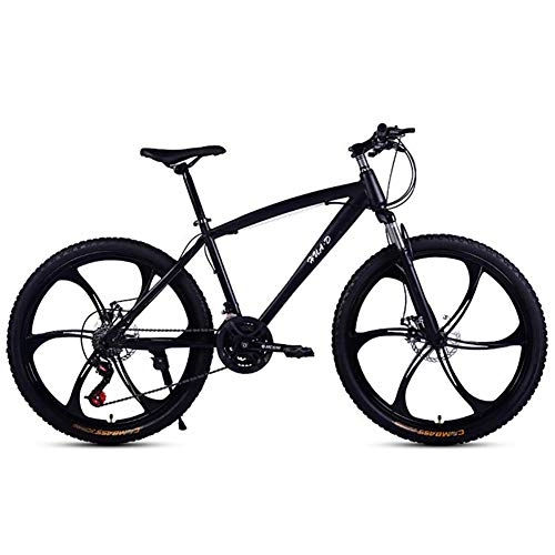 Mountain Bike : Adult Bicycle Variable Speed 24 Inch Bicycle Student Type Integrated Wheel Dual Disc Brakes For Men And Women, Student Cycling Off-Road One-Wheel Racing, Black