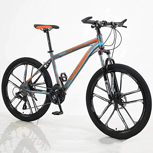 Mountain Bike : Adult mountain bike 21 / 24 / 27 / 30 speed with dual-disc front suspension, outdoor mountain bike lightweight aluminum frame mountain bike, stable and wear-resistant bicycle