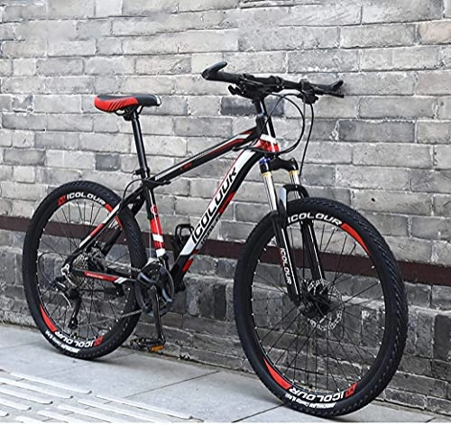 Mountain Bike : Adult mountain bike- 26''24-Speed Mountain Bike for Adult, Lightweight Aluminum Full Suspension Frame, Suspension Fork, Disc Brake (Color : C1, Size : 24Speed)