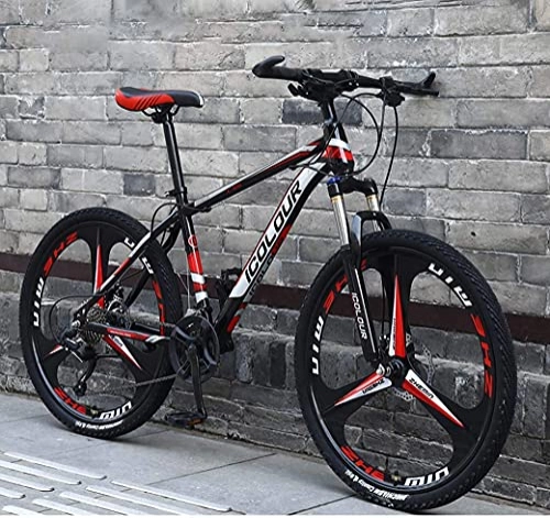 Mountain Bike : Adult mountain bike- 26''24-Speed Mountain Bike for Adult, Lightweight Aluminum Full Suspension Frame, Suspension Fork, Disc Brake (Color : C2, Size : 24Speed)