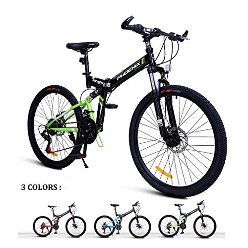 Mountain Bike : Adult Mountain Bike, 26 Inch 24-Speed Mountain Bike Bicycle Adult Student Outdoors ，Hardtail Mountain Bikes Cycling Road Bikes Exercise Bikes Multiple Colors To Choose (Color : Green) fengong