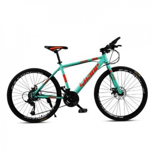 Mountain Bike : Adult Mountain Bike 26 Inch Double Disc Brake Integrated Wheel Off-road Variable Speed Bicycle for Male Female Student (Green, 21 Speed)