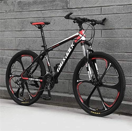 Mountain Bike : Adult Mountain Bike 26 Inch Double Disc Brake Off-road Speed Bicycle Men And Women (Color : Black red, Size : 24 speed)