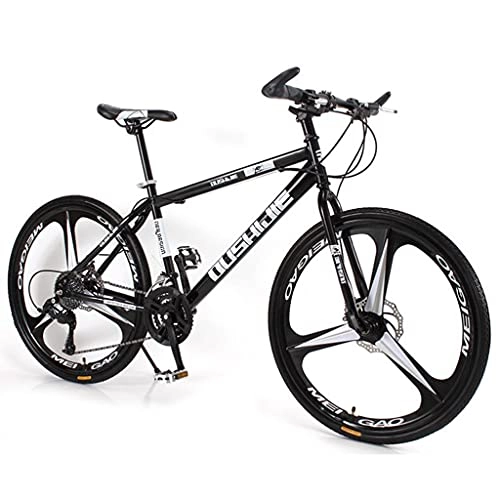 Mountain Bike : Adult Mountain Bike, 26'' Inch Women / Men MTB Bicycles 21 / 24 / 27 Speeds Lightweight Carbon Steel Frame Front Suspension(Size:24speed, Color:black)
