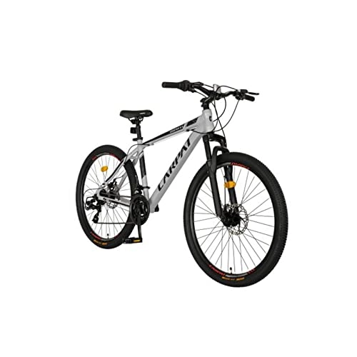 Mountain Bike : Adult Mountain Bike 26" Wheels Men's / Women's 16" Aluminum Frame 7 Speed ​​Derailleur Disc Brake System Two Colors (Grey, Blue) (Color : Gray)