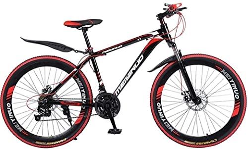 Mountain Bike : Adult mountain bike- 26In 21-Speed Mountain Bike for Adult, Lightweight Aluminum Alloy Full Frame, Wheel Front Suspension Mens Bicycle, Disc Brake (Color : Black, Size : D)