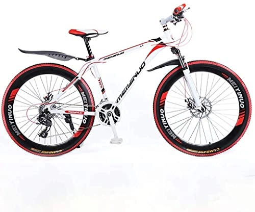 Mountain Bike : Adult mountain bike- 26In 24-Speed Mountain Bike for Adult, Lightweight Aluminum Alloy Full Frame, Wheel Front Suspension Mens Bicycle, Disc Brake (Color : Red 2)