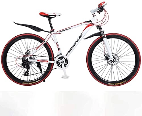 Mountain Bike : Adult mountain bike- 26In 27-Speed Mountain Bike for Adult, Lightweight Aluminum Alloy Full Frame, Wheel Front Suspension Mens Bicycle, Disc Brake (Color : Red, Size : A)