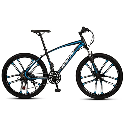 Mountain Bike : Adult Mountain Bike Full Suspension Dual Disc Brakes Mountain Bike 26-Inch Wheels，21 / 24 / 27 Speed Drivetrain，Rigid Hardtail，Hydraulic Disc Brakes，Adjustable Seat，Mul black blue-21