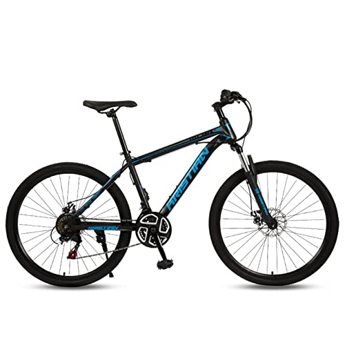 Mountain Bike : Adult Mountain Bike Full Suspension Variable Speed Dual Disc Brakes Mountain Bike ，21 / 24 / 27 Speed Drivetrain，26-Inch Wheels，soft Tail Frame，for Men Women MTB Bicycle black blue-24