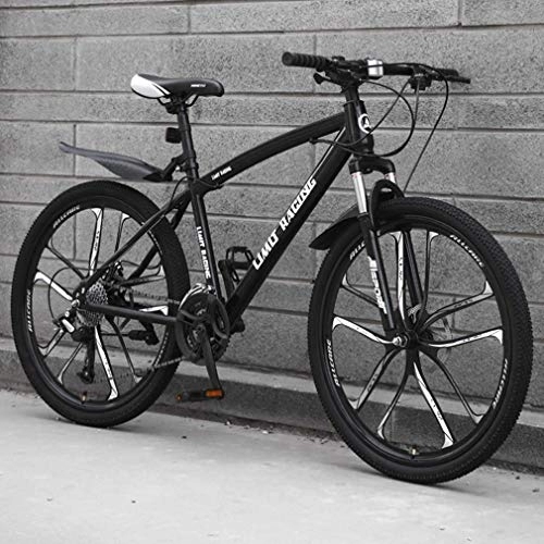 Mountain Bike : Adult Mountain Bike, High-Carbon Steel Frame Beach Bicycle, Double Disc Brake Off-Road Snow Bikes, 24 Inch Ten Knives Mium Alloy Integrated Wheels