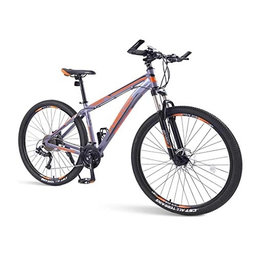 Mountain Bike : Adult Mountain Bikes, 33 Speed Hardtail Mountain Bike with Dual Disc Brake Aluminum Frame with Front Suspension Road Bicycle for Men Women, Orange, 29in