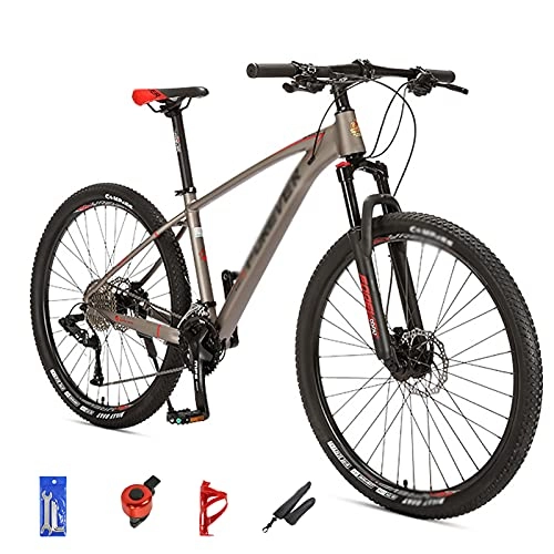 Mountain Bike : Adult Performance Mountain Bike, Beginner To Intermediate Bicycle Riders, 26 / 27.5 / 29 Inches Wheels, 33-Speed Drivetrain, Large Aluminum Frame, Gray / Red grey-29inches