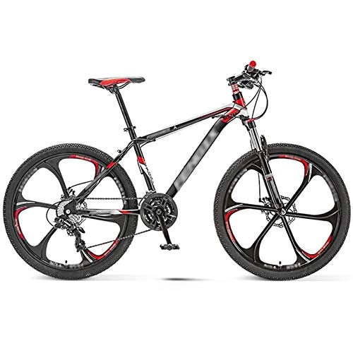 Mountain Bike : Adults Mens Mountain Bike, 30-speed Adjustable Outdoor Light Road Bike, 26 Inch 6 Knife Wheel MTB Suspension - Womens (Color : Red, Size : 24inches)