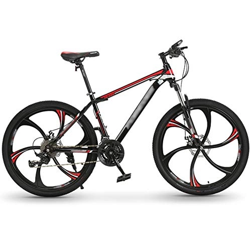 Mountain Bike : Adults Mens Mountain Bike, Men Women 24 Speed 26 Inch Wheel MTB Suspension Off-road Mountain Bicycle (Color : Red, Size : 24inches)