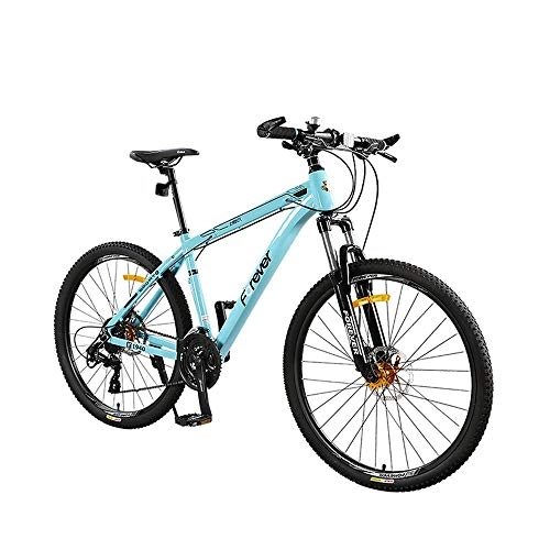 Mountain Bike : AEDWQ 21-speed Variable-speed Mountain Bike, 26-inch Aluminum Alloy Frame, Dual Suspension Dual Disc Brake Bicycle, Spoke Type, MTB Tires, Black And Green (Color : Green)
