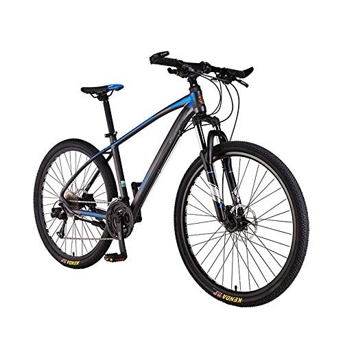 Mountain Bike : AEDWQ 33-speed Mountain Bike, 26-inch Aluminum Alloy Frame, Dual Suspension Dual Hydraulic Disc Brake Bicycle, MTB Tires, Black Red / Grey Blue (Color : Gray blue)