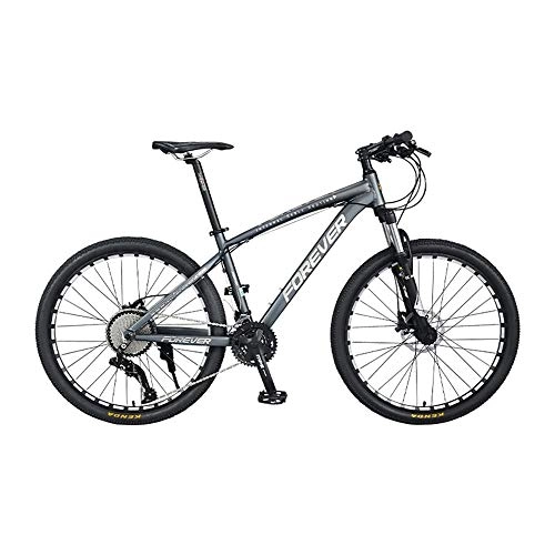 Mountain Bike : AEDWQ 36-speed Mountain Bike, 26-inch Aluminum Alloy Frame, Dual Suspension Dual Disc Hydraulic Brake Bicycle, Spoke Type, MTB Tires, Black