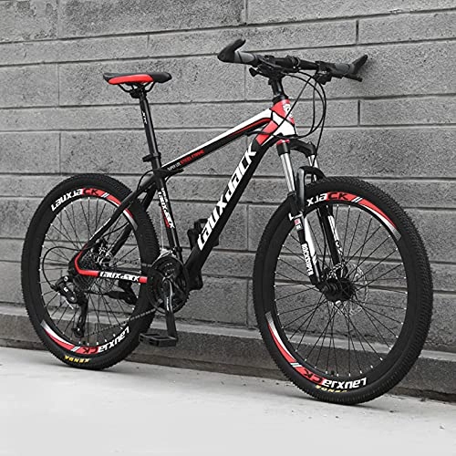 Mountain Bike : AEF 26 Inch Mountain Bikes, 21-30 Speed Suspension Fork MTB, High-Tensile Carbon Steel Frame Mountain Bicycle, Dual-Disc Brake, Light Weight, Multiple Colors, B, 24 speed