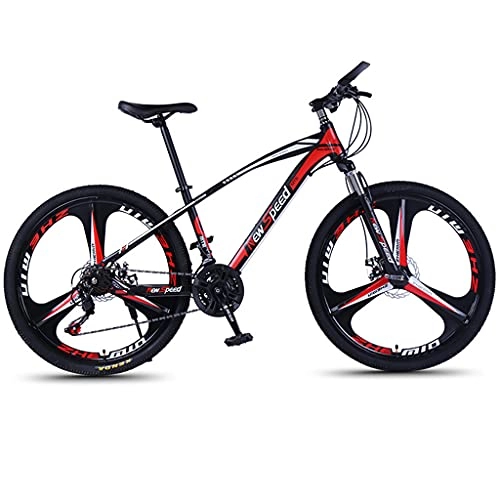 Mountain Bike : AEF Mountain Bike 26 Inches, 21-Speed Shifters, Aluminum Frame, Dual Suspension, Suitable for People Height 160-185CM, Red