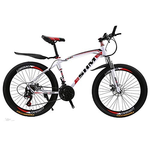 Mountain Bike : AI-QX 26 Inch Mountain Bike, Foldable, 21-Speed Shimano, Front And Rear Mechanical Disc Brakes, Suitable for Boys And Girls (BMX), Red