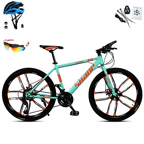 Mountain Bike : AI-QX Unisex's Mountain Bike, 26 inch Wheel - with Cycling Essentials Pack, Green
