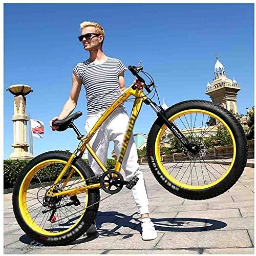 Mountain Bike : aipipl Bicycle MTB Adult Beach Snowmobile Bicycles Mountain Bike For Men And Women 26IN Wheels Adjustable Speed Double Disc Brake Off-road Bike