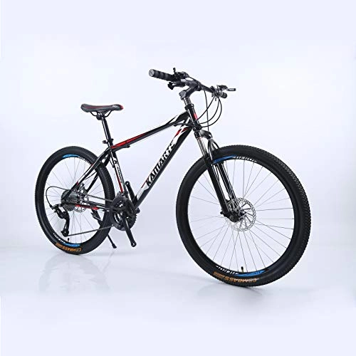 Mountain Bike : Alapaste Not-slip Resistance To Friction Handlebar Bike, Firm Durable High Carbon Steel Material Bike, 31.5 Inch 24 Speed Front Suspension Mountain Bikes-Black and red 31.5 inch.24 speed