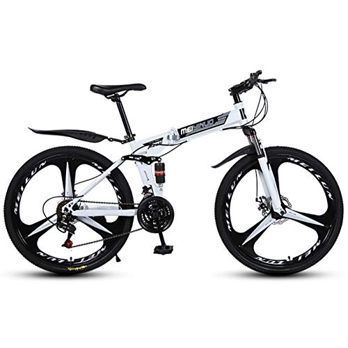 Mountain Bike : Alapaste Performance Simple Stable High Carbon Steel Material Bike, Low Noise Front And Rear Double Disc Brakes Bike, 34.1 Inch 21 Speed Mountain Bikes-White 34.1 inch.21 speed