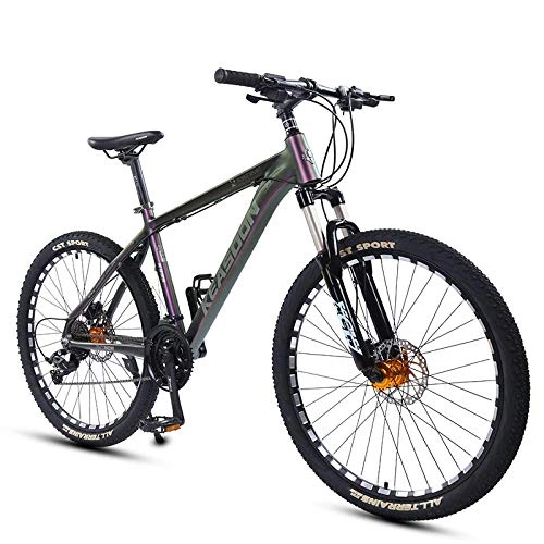 Mountain Bike : Aluminum Alloy Mountain Bike 27 Speed 26 Inches-Green purple_27speed