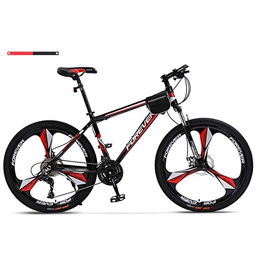Mountain Bike : Amcerd Mens mountain bike, 27 Speed Unisex Adult 26 Inches Carbon steel alloyWheels Bicycle Dual Disc brake for on and off road cycling Section BClover tire