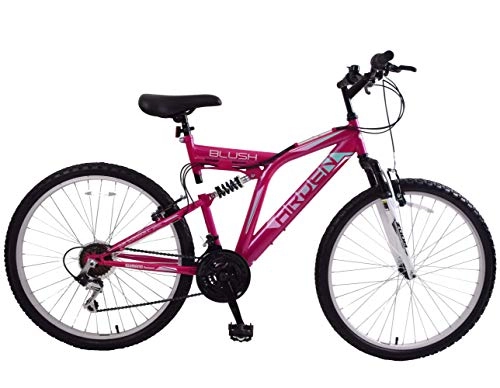Mountain Bike : Ammaco. Arden Blush 26" Wheel Womens Adults Mountain Bike 21 Speed Dual Full Suspension 16" Frame Pink
