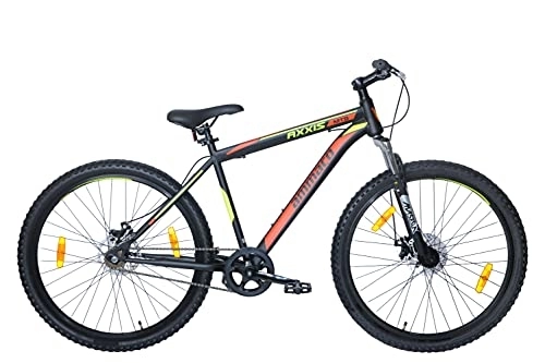 Mountain Bike : Ammaco Axxis Single Speed Bike Men Mountain Bike 650b 27.5" Wheel MTB Disc Brakes Front Suspension 19" Frame Black Red