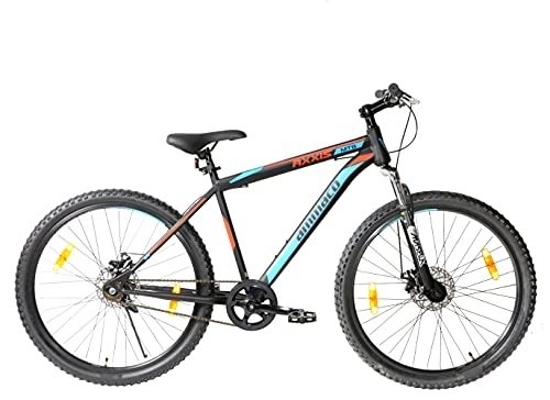 Mountain Bike : Ammaco Axxis Single Speed Bike Mens Mountain Bike 650b 27.5" Wheel MTB Disc Brakes Front Suspension 19" Frame Black / Blue / Red