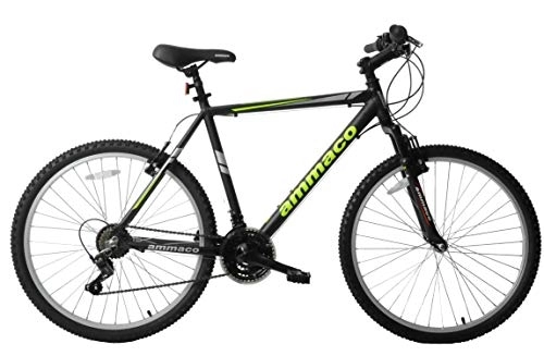 Mountain Bike : Ammaco Escape Mens Bike 26" Wheel Lightweight Alloy Front Suspension Mountain Bike 19" Frame Black Green