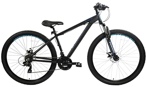 Mountain Bike : Ammaco. Evo IV 29" Wheel 29er Mountain Bike Hardtail Front Suspension Mechanical Disc Brakes 21 Speed Alloy Small 16" Frame Black / Blue