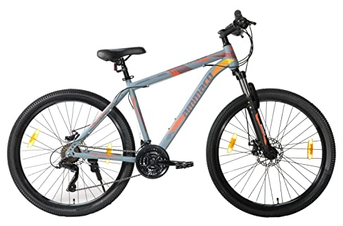 Mountain Bike : Ammaco Kreed Mountain Bike Mens 27.5" Wheel 650B Disc Brakes Front Suspension 17" Frame Grey 21 Speed