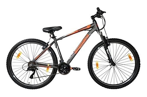 Mountain Bike : Ammaco Mountana Mens Mountain Bike 29" Wheel 18 Inch Alloy Frame Hardtail Front Suspension Grey Orange
