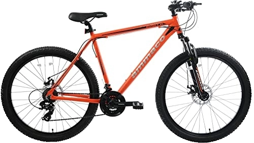 Mountain Bike : Ammaco Osprey V1 27.5 Inch Wheel Adult Mens Mountain Bike Disc Brakes 21 Speed Orange Black (21 Inch Frame)