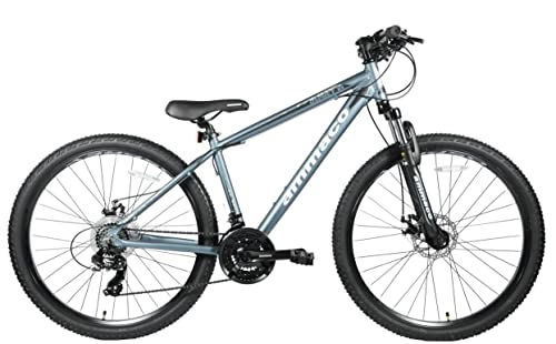 Mountain Bike : Ammaco. Osprey V1 27.5" Wheel Front Suspension Mountain Bike 21 Speed Mechanical Disc Brakes 16" Frame Slate Grey
