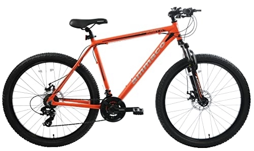 Mountain Bike : Ammaco. Osprey V1 27.5" Wheel Front Suspension Mountain Bike 21 Speed Mechanical Disc Brakes 21" Frame Orange / Black