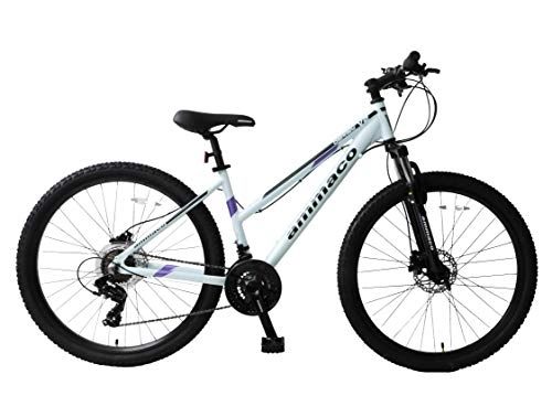 Mountain Bike : Ammaco. Osprey V2 27.5" Wheel Womens Mountain Bike Hydraulic Disc Brakes Hardtail Front Suspension 21 Speed 16" Frame Blue / Purple