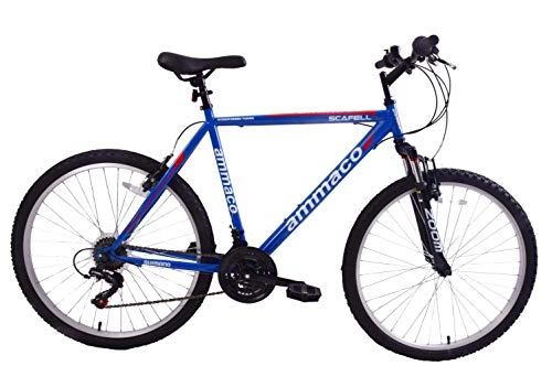 Mountain Bike : Ammaco Scafell 26" Wheel Mens Mountain Bike Front Suspension 23" Frame 21 Speed Blue / Red