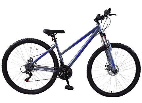Mountain Bike : Ammaco. Seattle 29" Wheel Front Suspension Womens Mountain Bike 16" Frame 21 Speed Grey / Blue