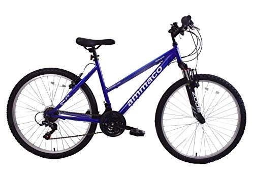 Mountain Bike : Ammaco Skye 26" Wheel Womens Mountain Bike Front Suspension 16" Frame 21 Speed Purple & Blue